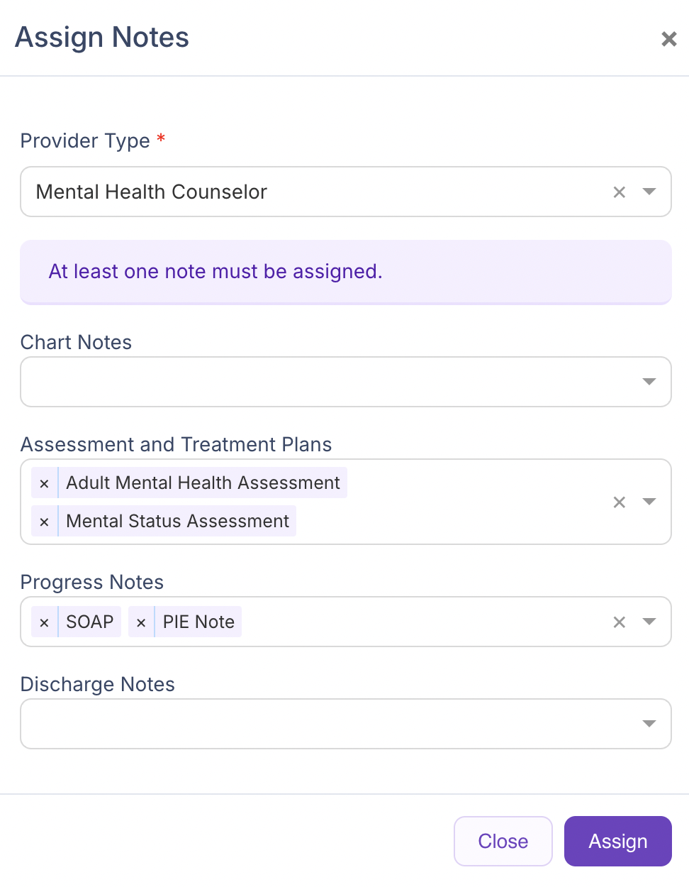 How to Assign Note Templates to Provider Types – TheraPlatform
